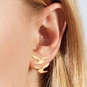 3/$40 item! Gold Double Bird Stud Earrings